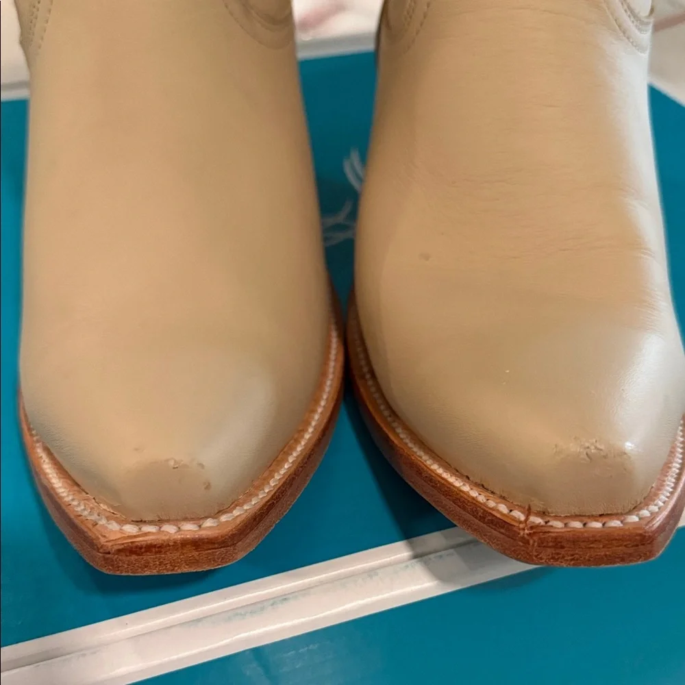 Women’s Beige Western Ankle Boots - Brand - Picture 9 of 10
